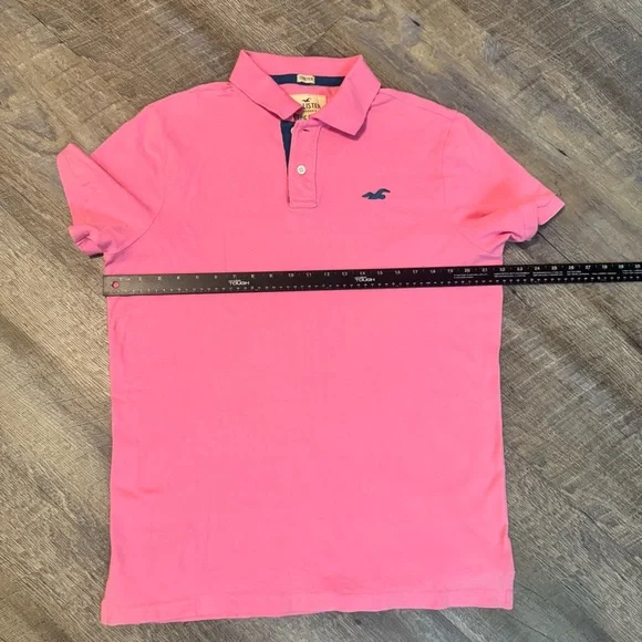 Hollister Men’s Epic Flex Stretch Polo Shirt XL Pink Short Sleeve Casual - Picture 4 of 6